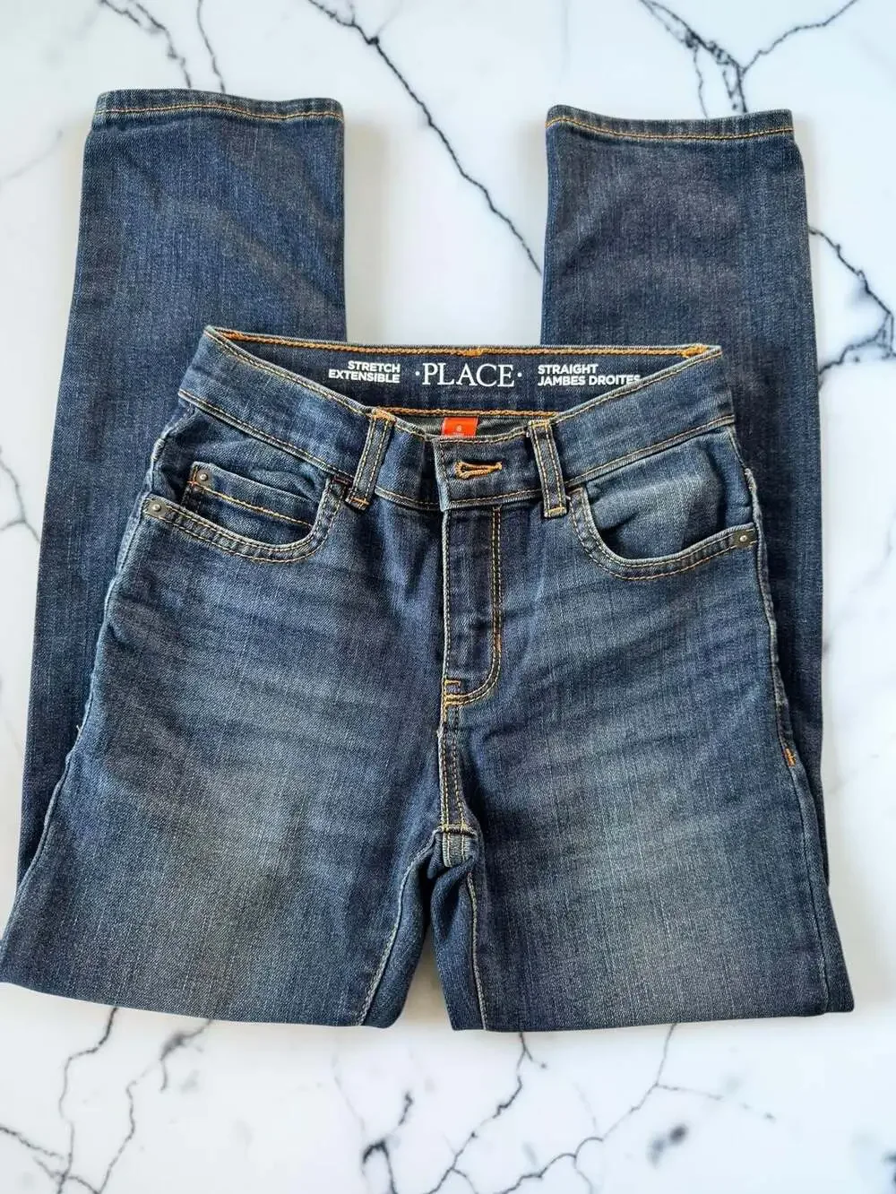 The Children's Place Boys Straight Leg Stretch Jeans Size 8 Slim